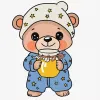 Painting by numbers - A bear in pyjamas ©art_selena_ua