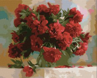 Painting by numbers - Red peonies 