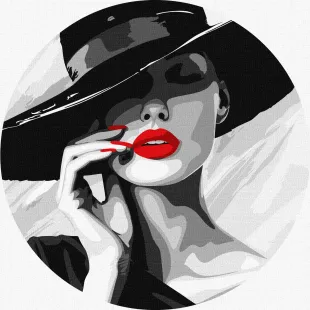 Картина по номерам - Дама в шляпе ©art_selena_ua