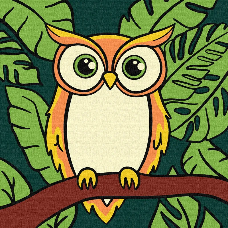 Painting by numbers - Tropical owl ©art_selena_ua