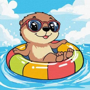 Painting by numbers - Summer. Summer otter ©art_selena_ua