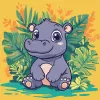 Painting by numbers - Hippo in the tropics ©art_selena_ua