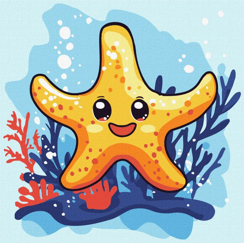 Painting by numbers - Summer. A cheerful starfish ©art_selena_ua