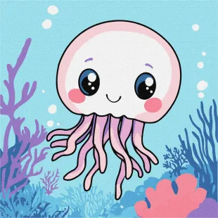 Painting by numbers - Summer. Jolly jellyfish ©art_selena_ua