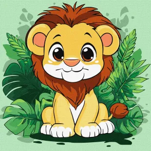 Painting by numbers - A cheerful lion cub ©art_selena_ua