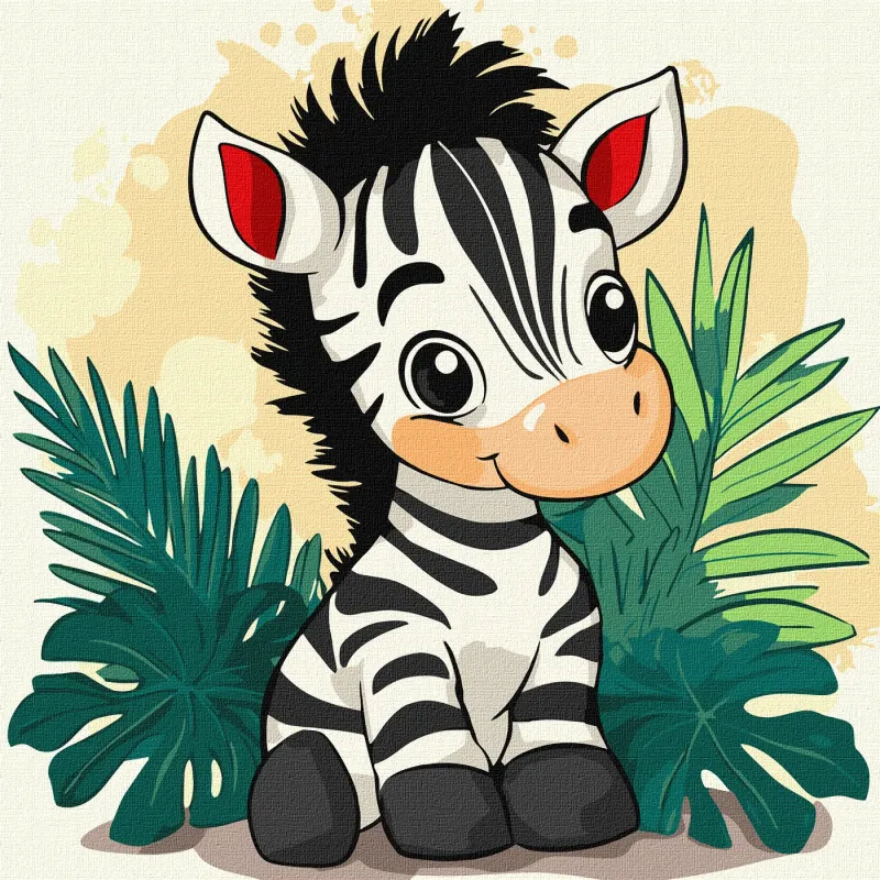 Painting by numbers - A cheerful zebra ©art_selena_ua