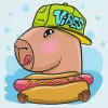 Painting by numbers - Capybara and hot dog