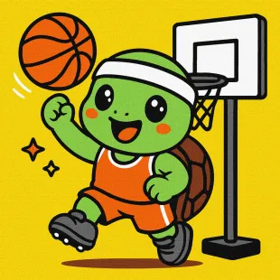Painting by numbers - A turtle plays basketball ©art_selena_ua