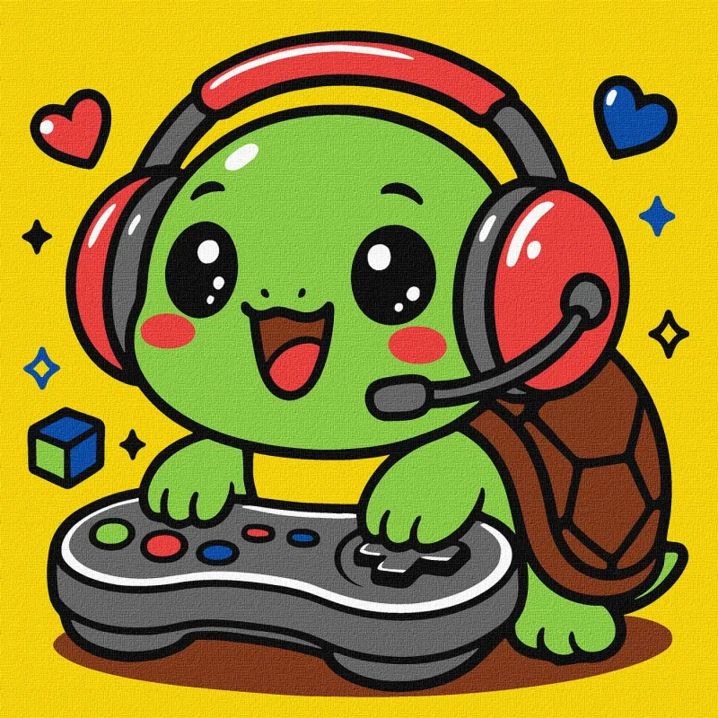 Painting by numbers - Turtle gamer ©art_selena_ua
