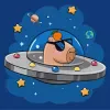 Painting by numbers - Capybara in a space saucer
