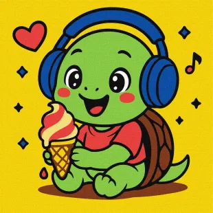 Painting by numbers - A turtle eats ice cream ©art_selena_ua