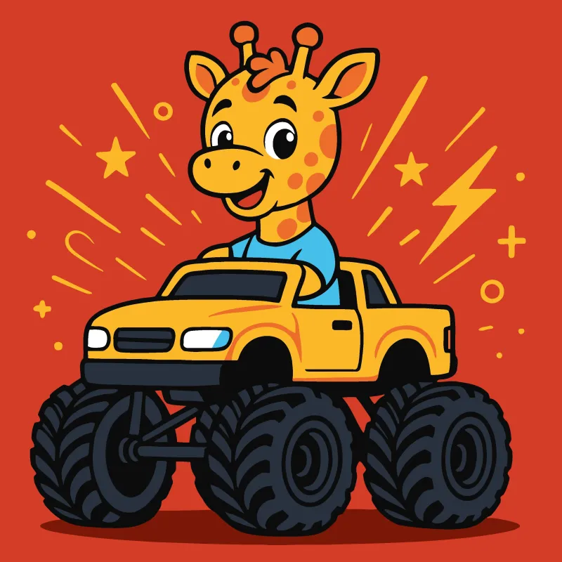 Painting by numbers - A giraffe on a car ©art_selena_ua
