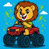 Painting by numbers - A lion on a car ©art_selena_ua