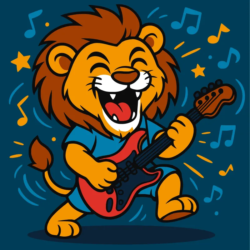 Painting by numbers - A lion with a guitar ©art_selena_ua
