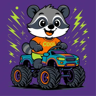 Painting by numbers - Raccoon on a car ©art_selena_ua