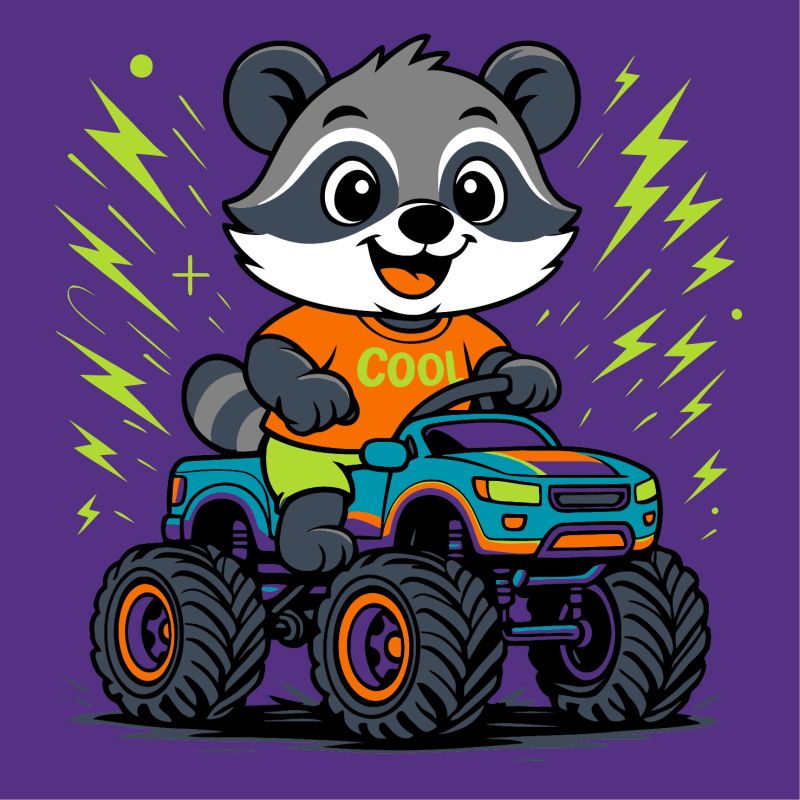 Painting by numbers - Raccoon on a car ©art_selena_ua