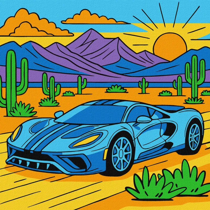 Painting by numbers - Car in the desert ©art_selena_ua