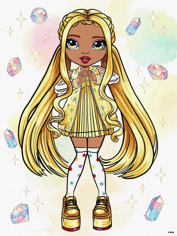 Картина по номерам - Rainbow High. Sunny с голограммными стразами (AB)
