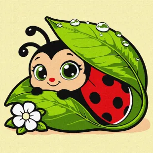 Картина за номерами - Миле сонечко на листку ©art_selena_ua