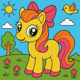 Painting by numbers - Little pony on a walk ©art_selena_ua