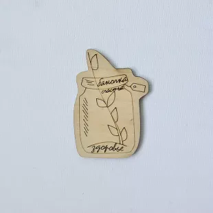 Figure from plywood - Jar of health happiness