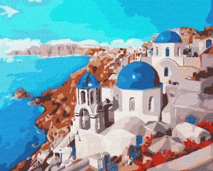 Картина за номерами - Санторіні