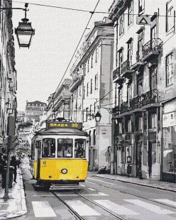 Painting by numbers - A yellow tram 