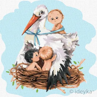 Картина за номерами - Лелека приносить щастя