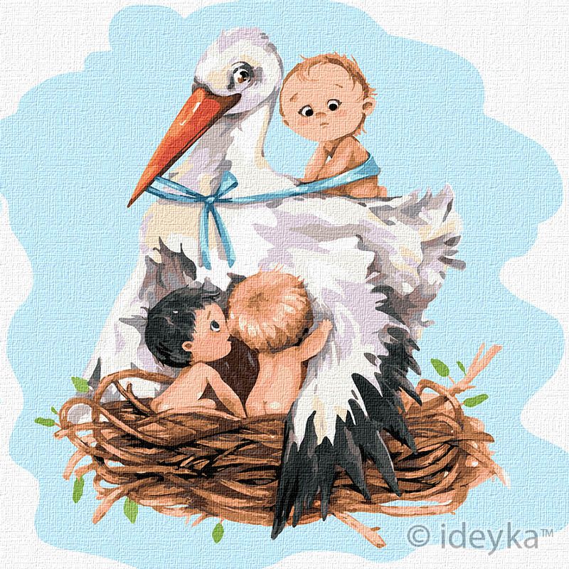 Painting by numbers - The stork brings happiness
