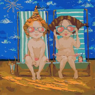 Painting by numbers - Pink glasses ©Katya Dudnik