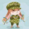 Картина за номерами - Зайка-захисниця ©Катерина Валерьїва