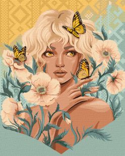 Painting by numbers - A girl with butterflies ©pollypop92