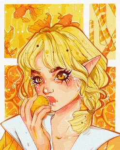 Картина по номерам - Апельсиновый восторг ©nila_art_art