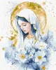 Painting by numbers - Heavenly Mary with extra metallic paints ©art_selena_ua