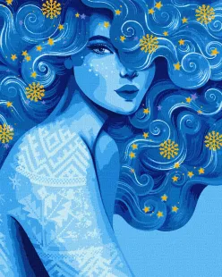 Картина за номерами - Холодна краса з фарбами металік ©pollypop92