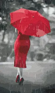 Painting by numbers - Red umbrella 