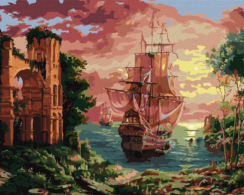 Painting by numbers - Evening harbor ©Sergey Lobach