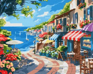 Картина за номерами - Приморське місто ©art_selena_ua