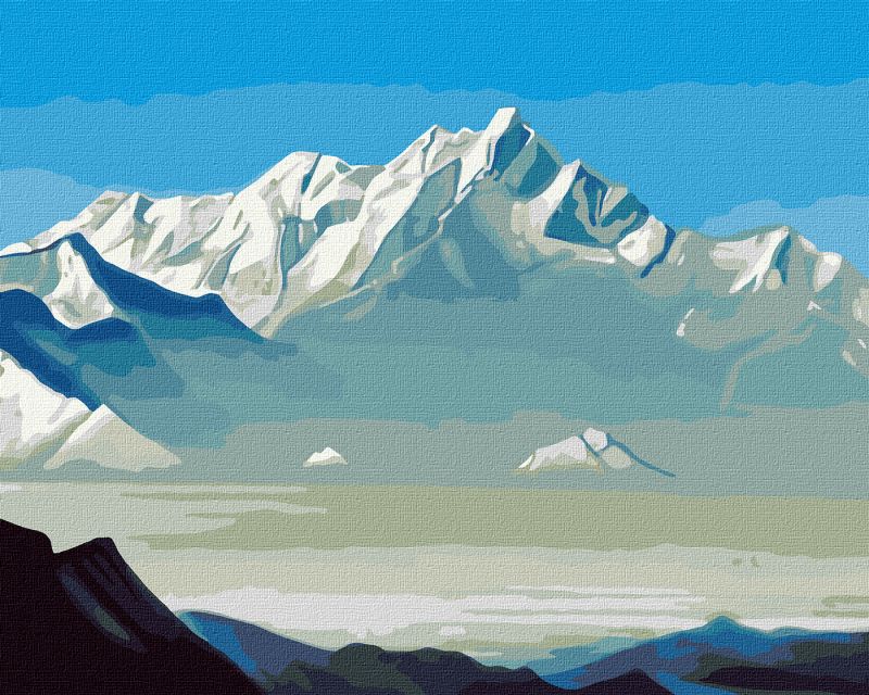 Painting by numbers - The mountain of five treasures ©Mykola Roerich