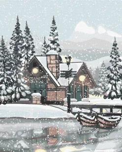 Картина за номерами - Сніжна тиша ©akvamarinel_art