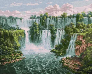 Картина за номерами - Мальовничий водоспад ©Сергій Лобач