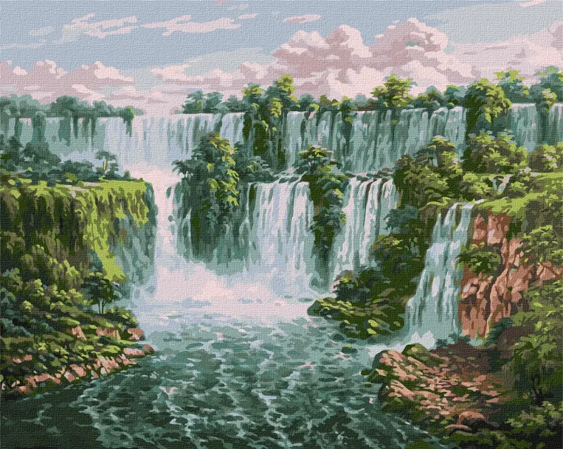 Painting by numbers - Scenic waterfall ©Sergey Lobach