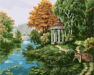 Painting by numbers - Gazebo near the river ©Sergey Lobach