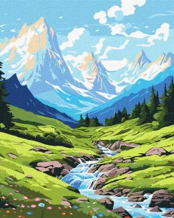Картина за номерами - Літо в горах ©art_selena_ua