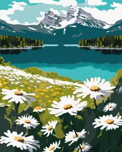 Картина за номерами - Квітучі ромашки ©art_selena_ua