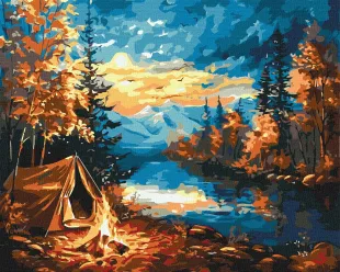 Картина за номерами - Ніч у лісі ©art_selena_ua
