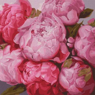 Painting by numbers - Fragile peonies ©Julia Tomesko