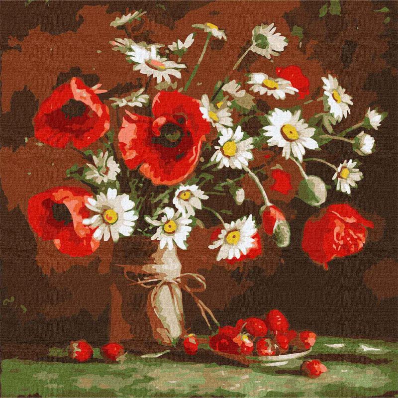 Картина за номерами - Маково-полуничний етюд ©Ira Volkova