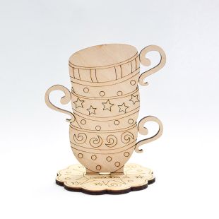 Фигурка из фанеры - Tea Time "Чашки с звездочками"