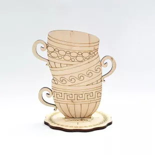 Figure from plywood - Tea Time Greek Cups